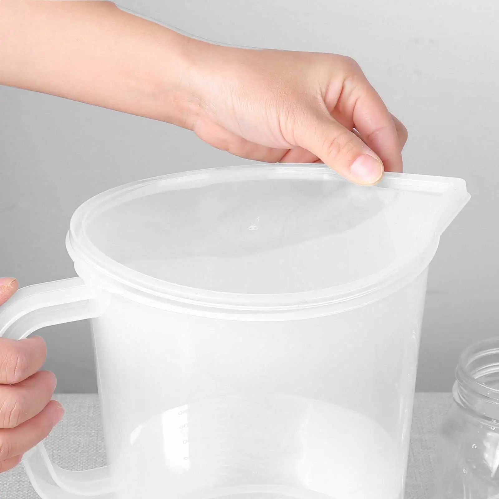 1/2/3/5L Clear Large Capacity Pour Water Jug Bottle Cold Juice Beer Milk Pot Measuring Cup Water Pitcher Storage Container