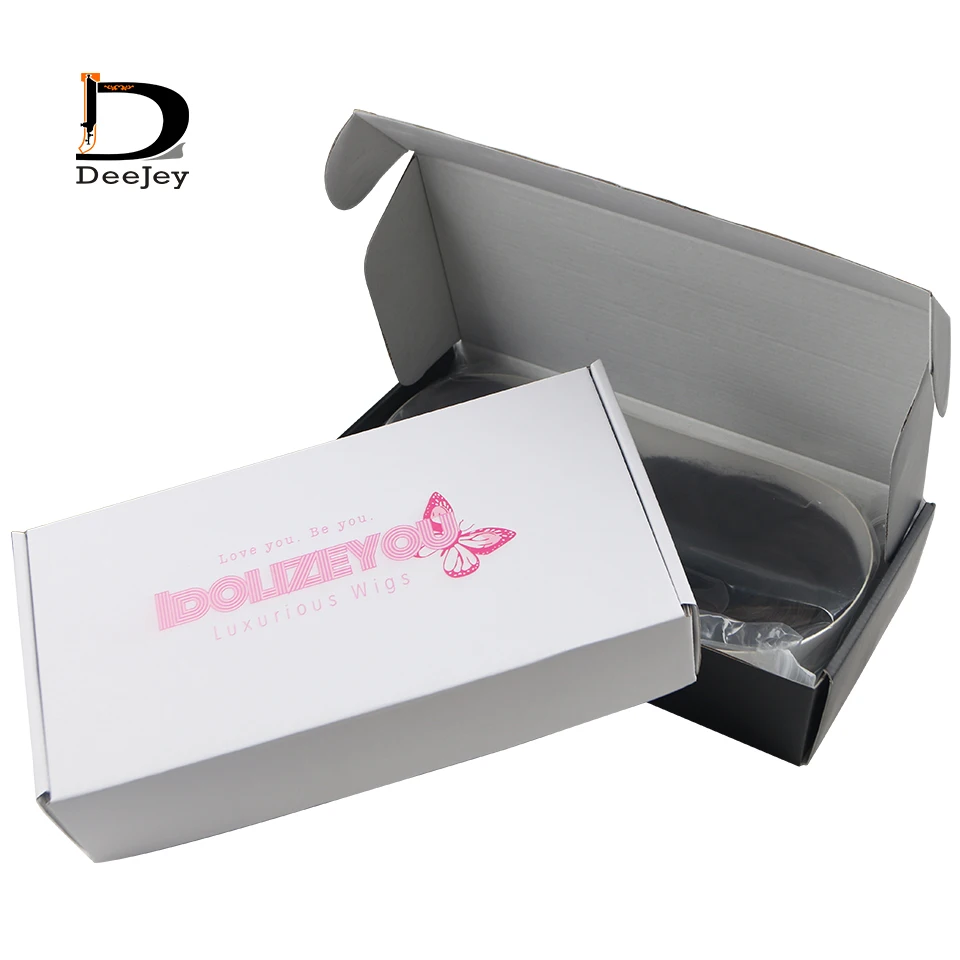 Custombrand name logo printing printed hair extensions wigs paper packaging box