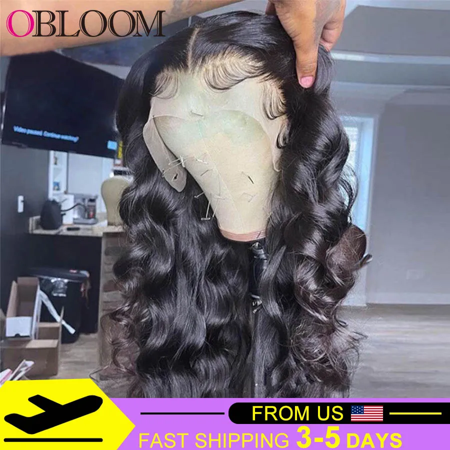 Pre Plucked 30" Body Wave 13x4 Lace Front Human Hair Wigs Pre plucked 4x4 Lace Closure Wig Lace Wigs for Women Bleached Knots