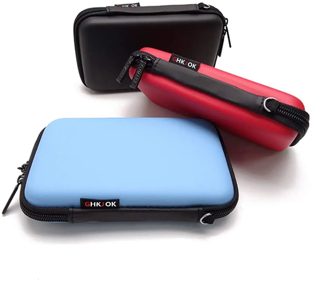 GHKJOK قرص صلب حقيبة حمل صدمات محرك الأقراص المحمولة سستة حقيبة القرص الصلب لبنك الطاقة ، كابل يو اس بي منتج إليكتروني