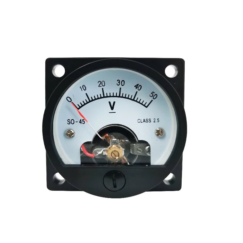 1PC SO-45-V 5V 10V 15V 20V 30V 50V 100V 300V DC diretta Analogico Meter Pannello del Contatore DC Tester di Tensione di Corrente 47*47 MILLIMETRI Rotonda Voltmetro