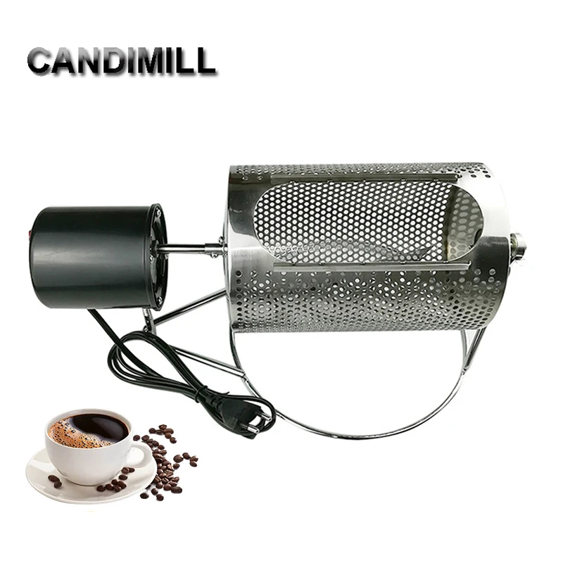 

CANDIMILL 110V/220V Stainless Steel Household Small Coffee Roaster Nuts Grains Beans Baking Fry Cafe Bean Roasting Machine