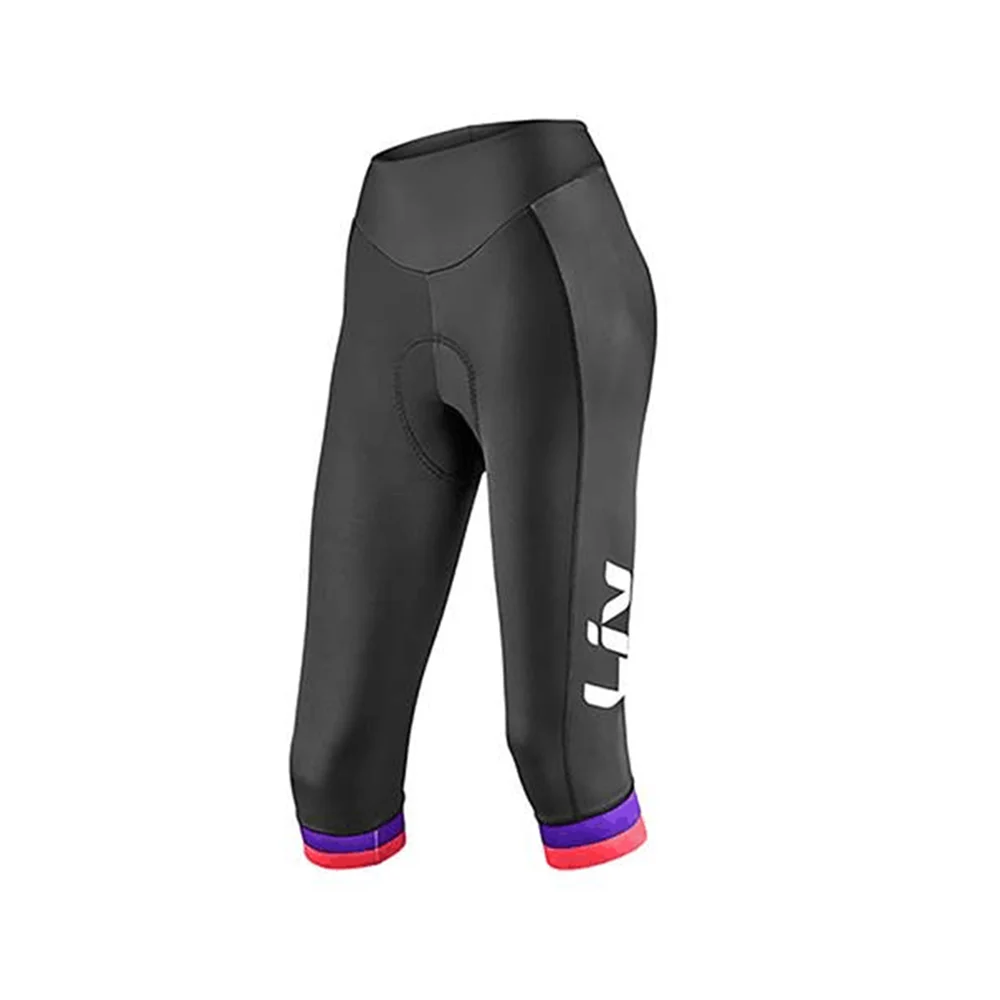 LIV Summer Outdoor Cycling 3/4 Bib Shorts Mountain Bike 7 points Pants Quick Dry ShockProof MTB Bicycle Bib Tights Triathlon