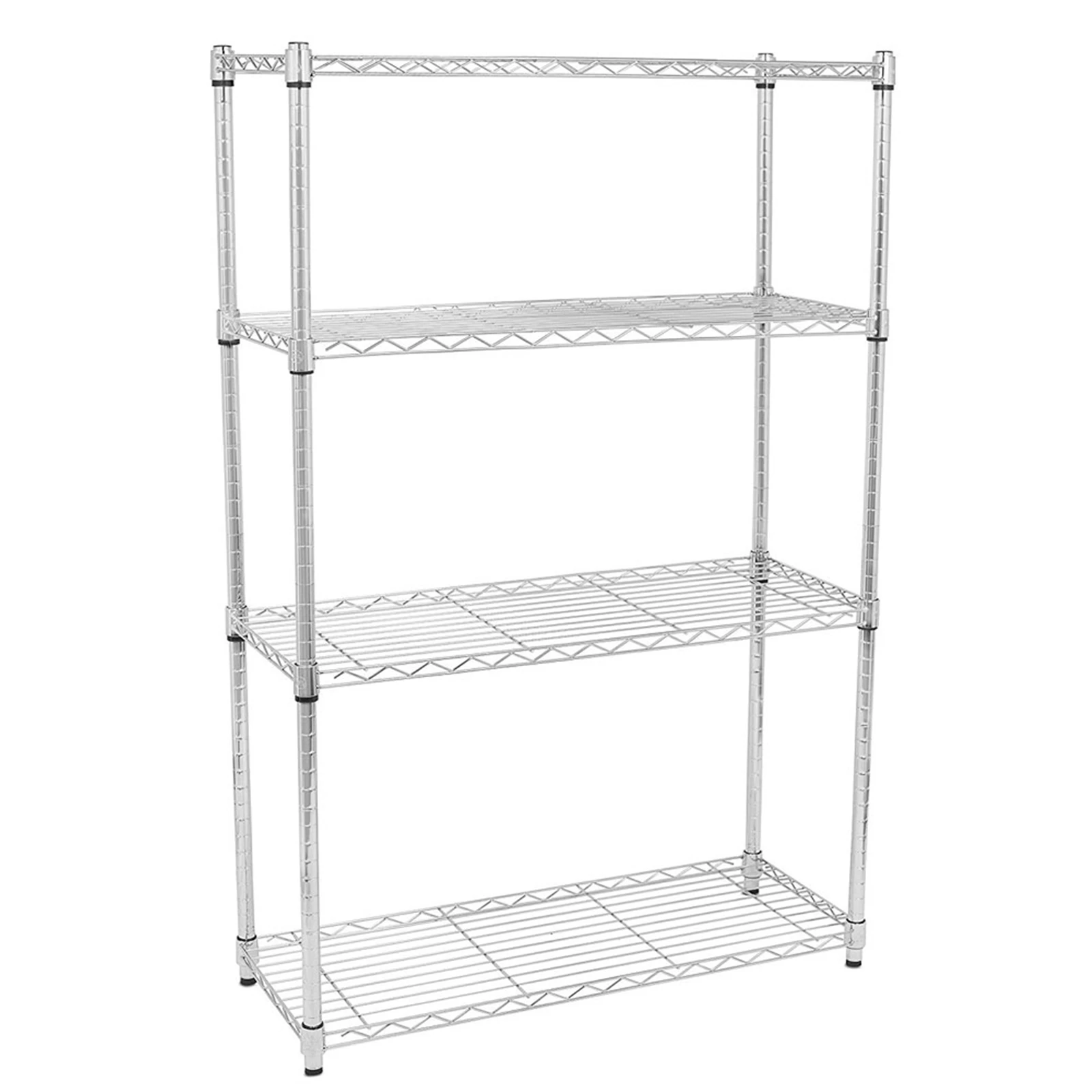 4-Layer Chrome Plated Iron Shelf 120*90*35 Silver  US Warehouse