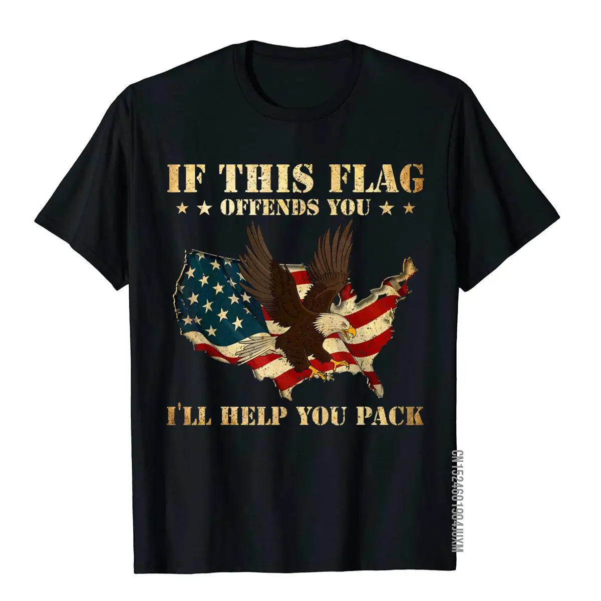 If This Flag Offends You I'll Help You Pack T-Shirt T-Shirt Special Mens T Shirts Cosie Tees Cotton Slim Fit