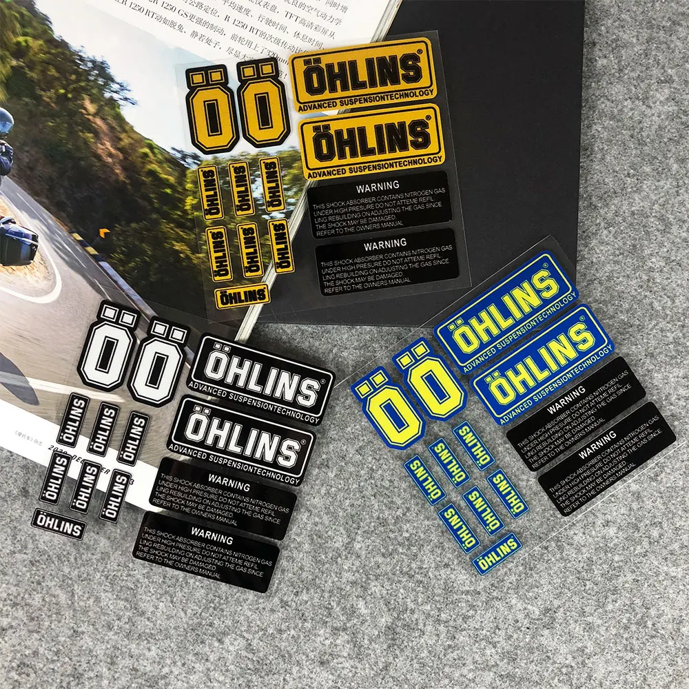 NO.L093 OHLINS Reflective Stickers Motorcycle Suspension Shock Decal Decoration Racing Bike Modification Waterproof Sticker