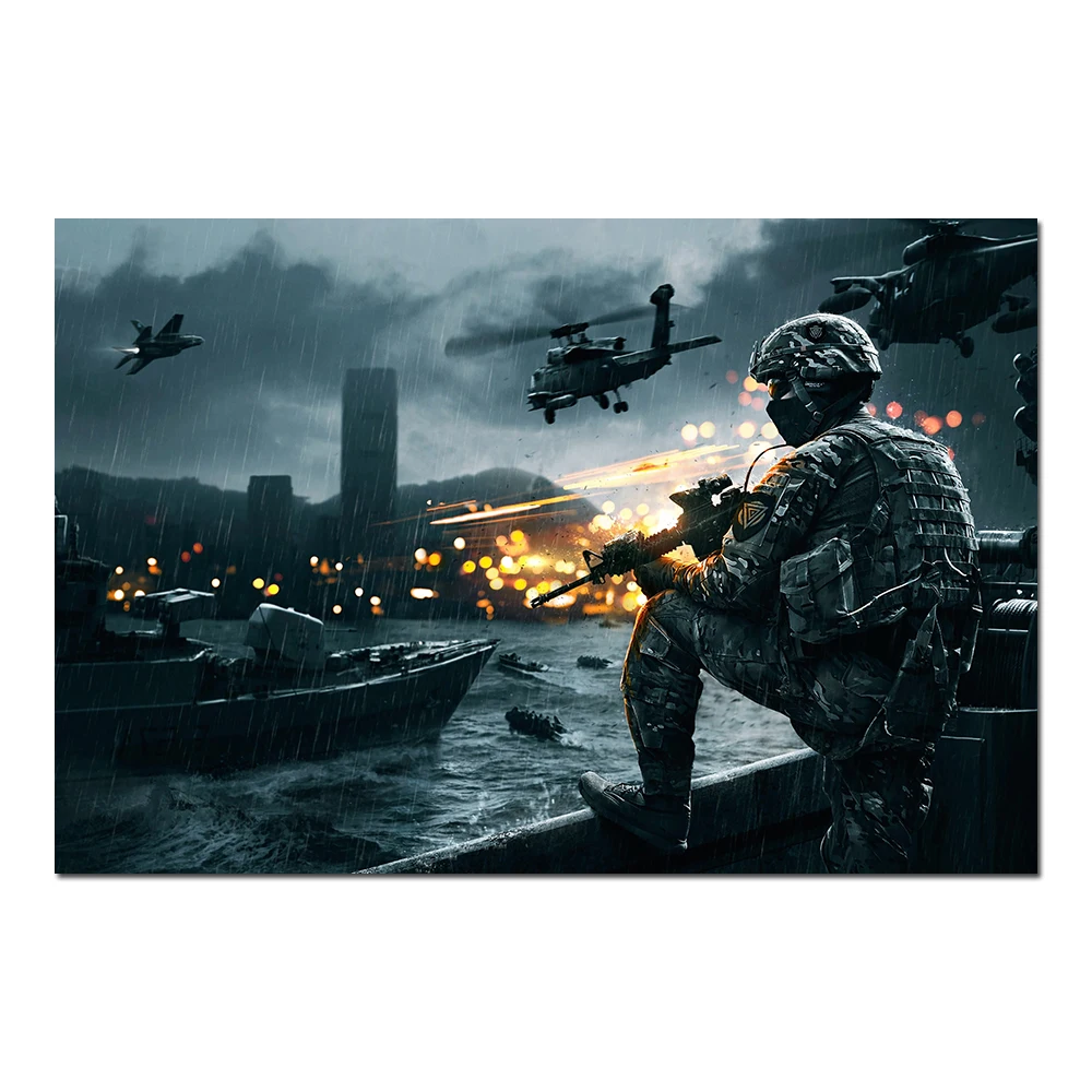 Soldier on the Battlefield Decorative Canvas Painting Wall Art Posters Classic Picture For Living Room Decor