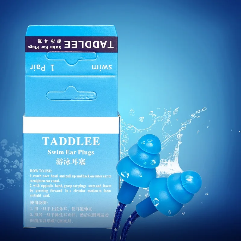 Taddlee Swimming Earplugs Waterproof Silicone Ear Plugs Showering Bathing Surfing Adult