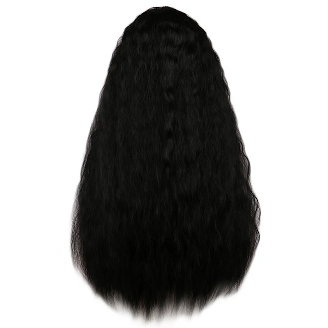 WHIMSICAL W Long Wavy Black Wigs Red Wave Synthetic Wig for Women Natural Middle Part Heat Resistant Breathable Hair