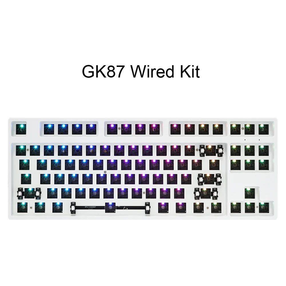 Imagem -02 - Kit de Teclado Mecânico com Fio Programável Bluetooth mx Rgb Hot Swap Faça Você Mesmo Gk87 Gk87s Tkl