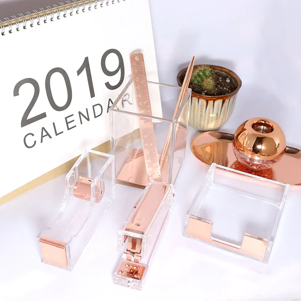 Office Supplies Gold Desk Organizer Set Rose Gold Accessories Home Office Desk Set