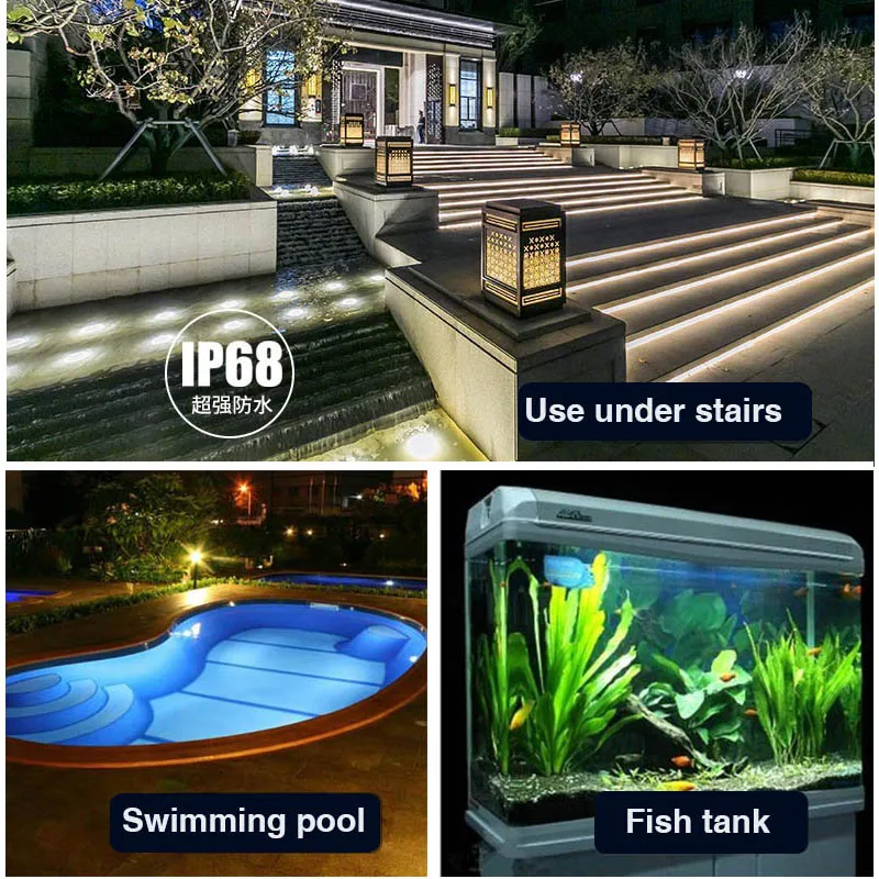 IP68 Waterproof LED Strip 24V 2835 120LEDs/m Silicone Gel Flexible LED Ribbon for Sauna Swimming Pool Outdoor Lighting 0.5-20M