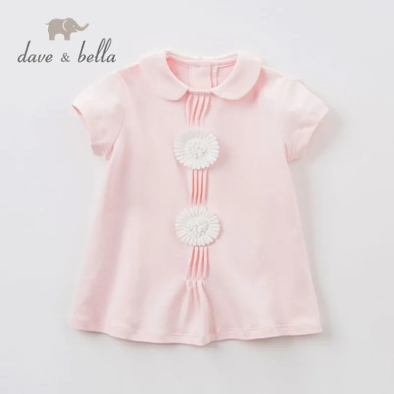 

DB11 dave bella summer baby girl's cute floral appliques dress children fashion party dress kids infant lolita clothes