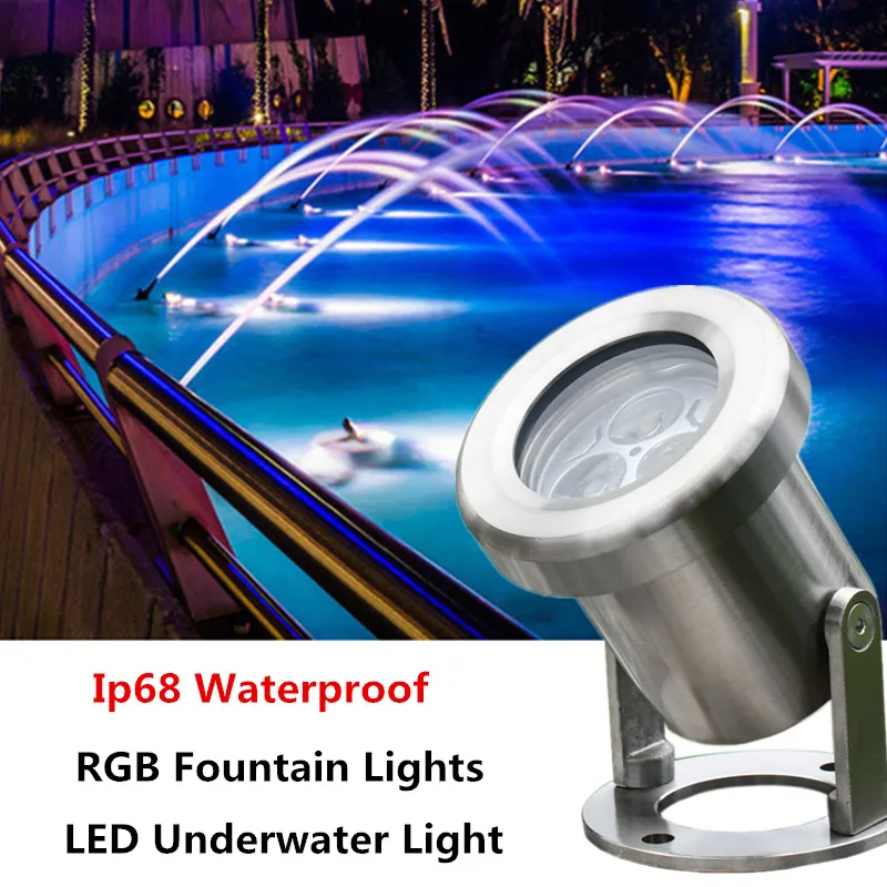 

RGB Pool Led Light Underwater Led Lighting Fountain Lamp Fountain Led Lighting Submersible Lamps Waterfall for Pool Pond 3w