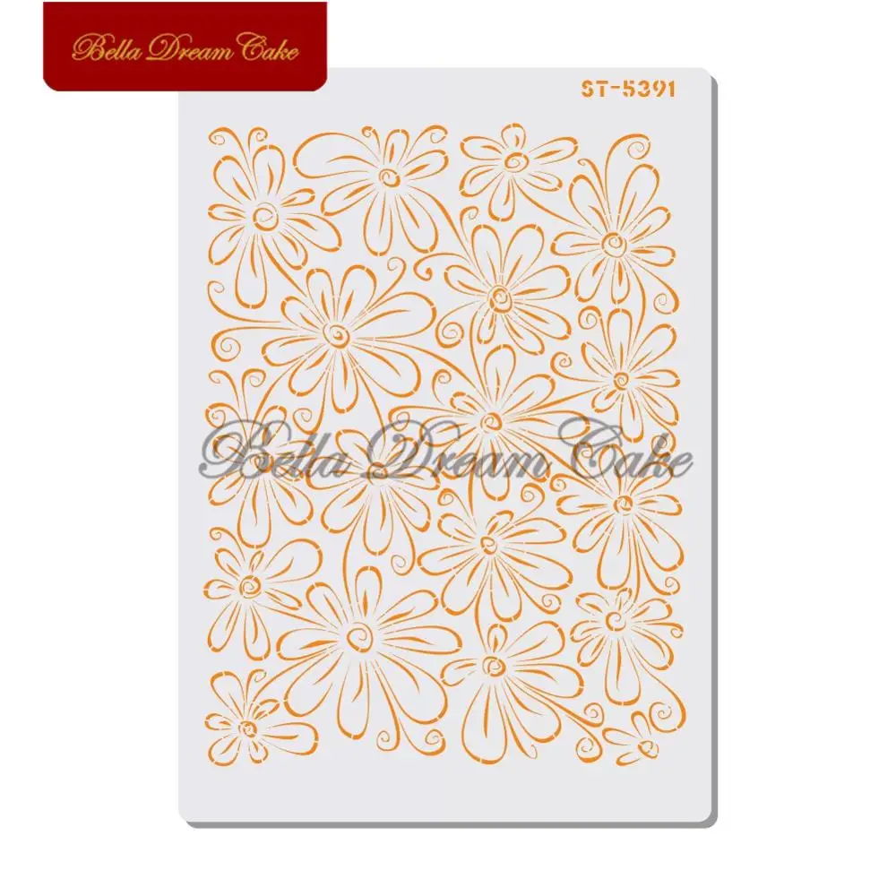 Mini Floral Cake Stencil DIY Scrapbooking Painting Drawing Stencils Template Coloring Embossing Album Decorative Card Templates