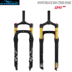 KRSEC Fat Bike Fork 26x4” Beach Snow Fat Tire Ebike MTB Fork 135mm Spacing Mountain Bike Fat Fork Bicycle Suspension Accessories