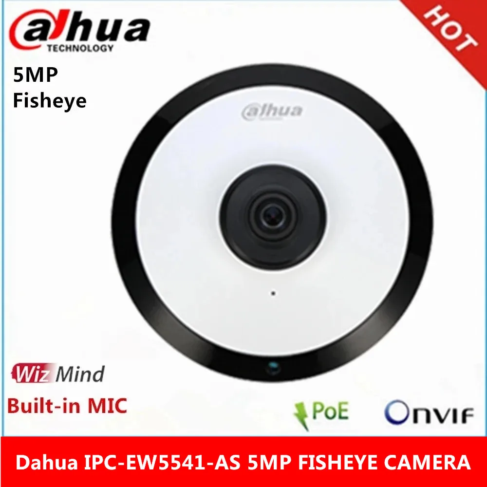 Dahua IPC-EW5541-AS 180°  Panorama  built-in MIC & SD card slot & Audio Alarm Interface POE 5MP WizMind IR 10M Fisheye Camera