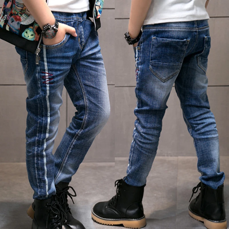 IENENS Kids Boys Skinny Jeans Denim Trousers 4-13 Years Teen Boy Slim Cowboy Trousers Spring Autumn Children Casual Pants