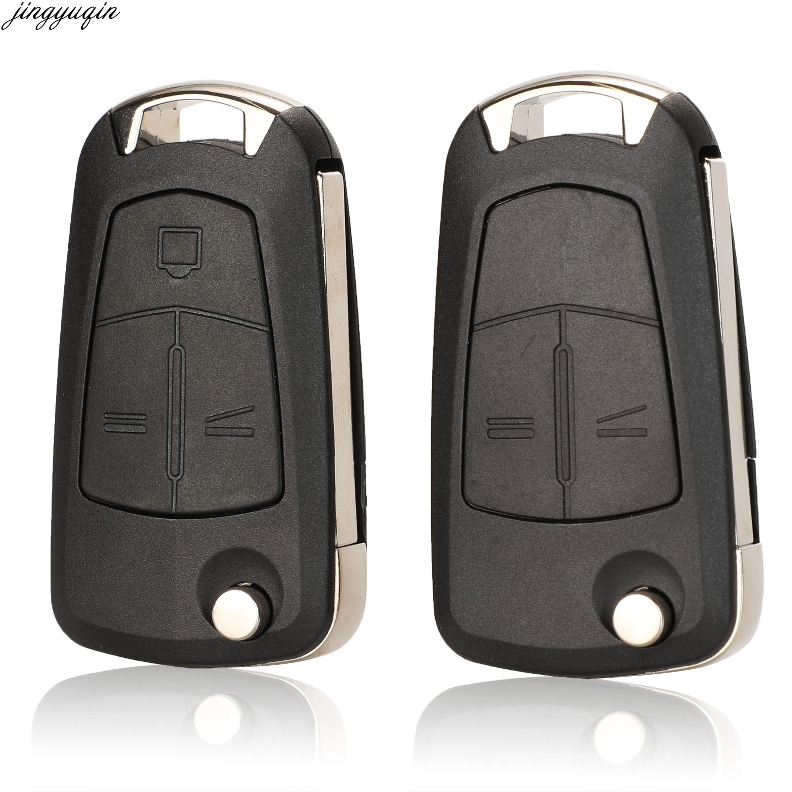 Jingyuqin – coque de clé télécommande à 2/3 boutons, pour OPEL Astra H Corsa D Vectra C Zafira, lame non coupée, remplacement vierge