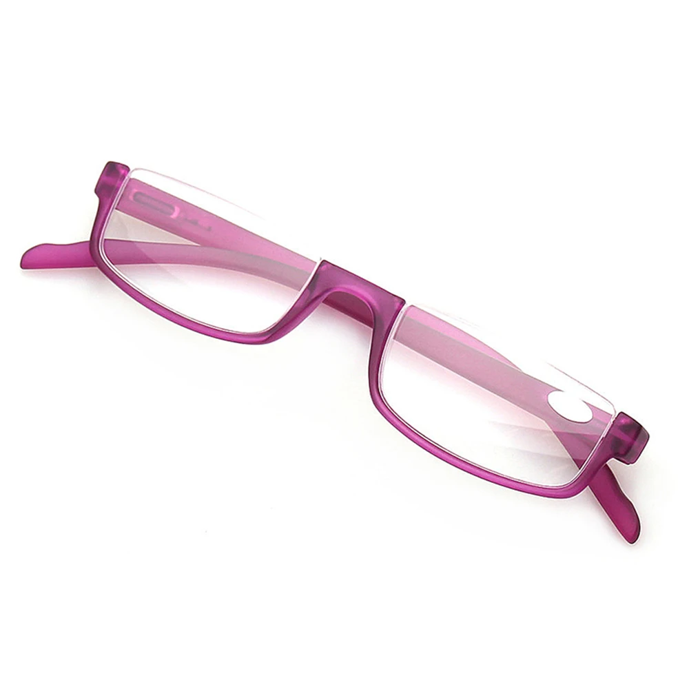 

Henotin Reading Glasses Spring Hinge Women Reader Fashion Purple Half Frame Decorative Eyeglasses Diopter+0.5+2.0+4.0+5.0+6.0