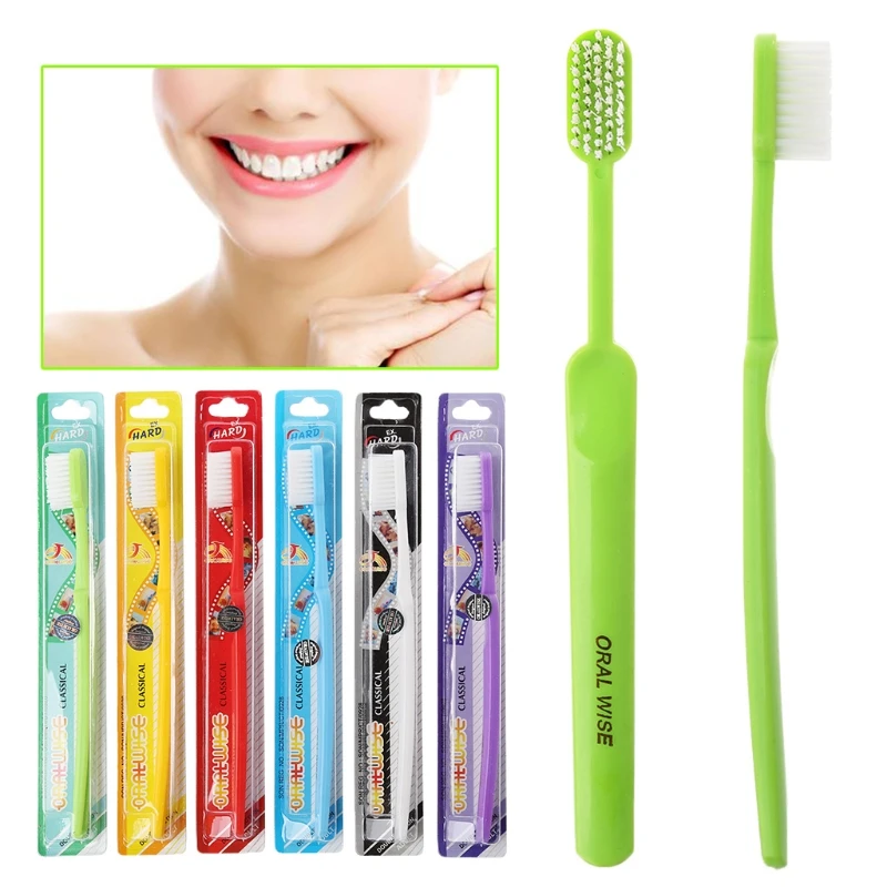 1pc Super hard bristles Tooth brush for Men Remove Smoke Blots color random