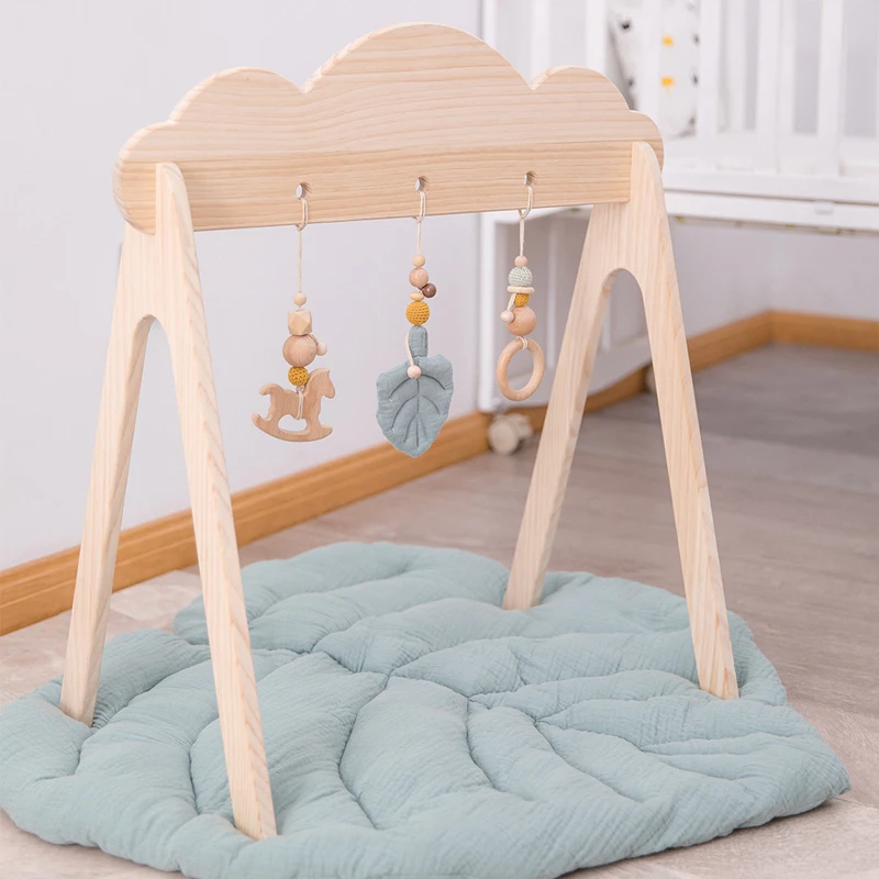 Soporte de madera para gimnasio para bebé, soporte colgante para cama móvil, marco de madera, juguetes educativos para recién nacido, 1 ud.