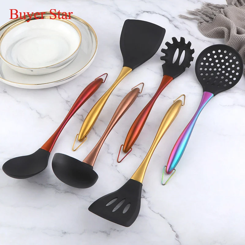 Silicone Spatula Heat-Resistant Non-Stick Set with Stainless Steel Handle for Pastry Baking Multifunction Cooking Kitchenware