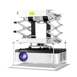 Electric Projector Lift 100CM Scissors Ceiling Mount Projector Cinema Church Hall School Remote Controlling Projector Mount 220V