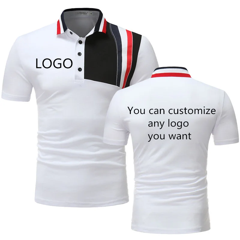 

2021Summer Hot sale Custom logo Men polo shirt Men's short sleeve Stitching color cotton male Tops Business Casual new clothes