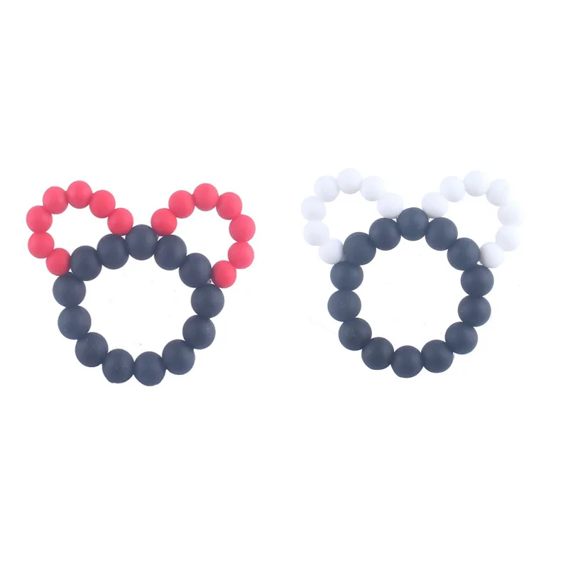 5pcs/lot Handmade Pacifier Chain Baby Silicone Teether BPA Free Bracelet Children's Toy Animal Style Silicone Teether Molar Toy