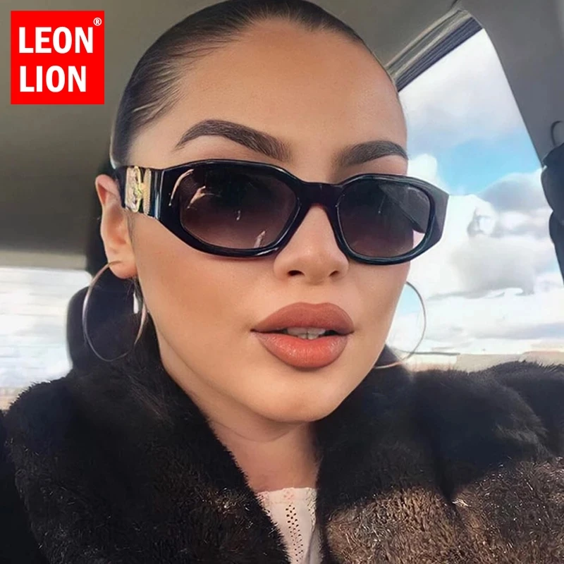 

Leonlion Luxury Brand Designer Sunglasses Women/men Vintage Small Rectangle Gradient Sun Glasses Gradient Pink Shades for Women