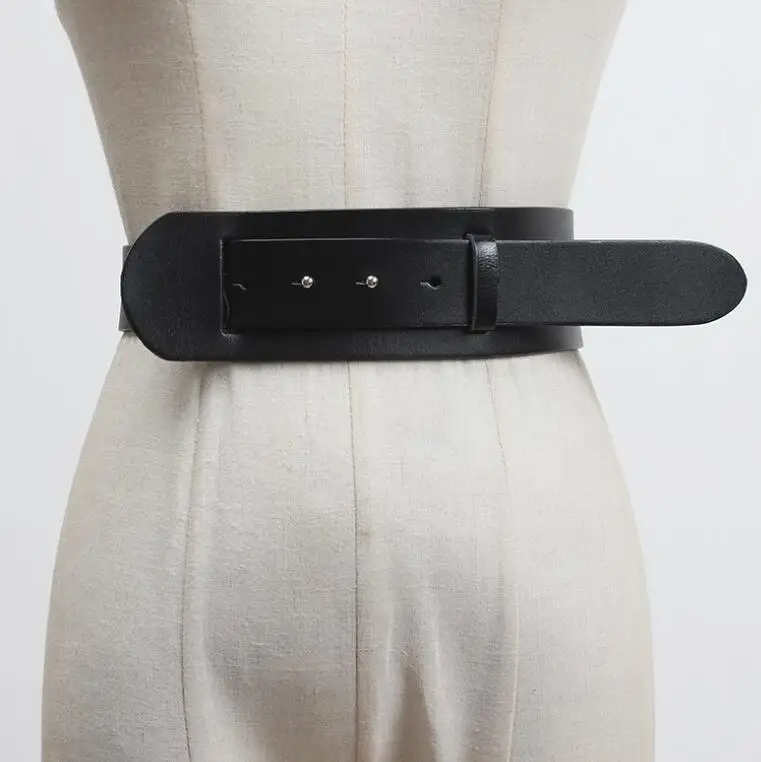 Women's runway fashion genuine leather Cummerbunds female Dress Corsets Waistband Belts decoration wide belt R3096