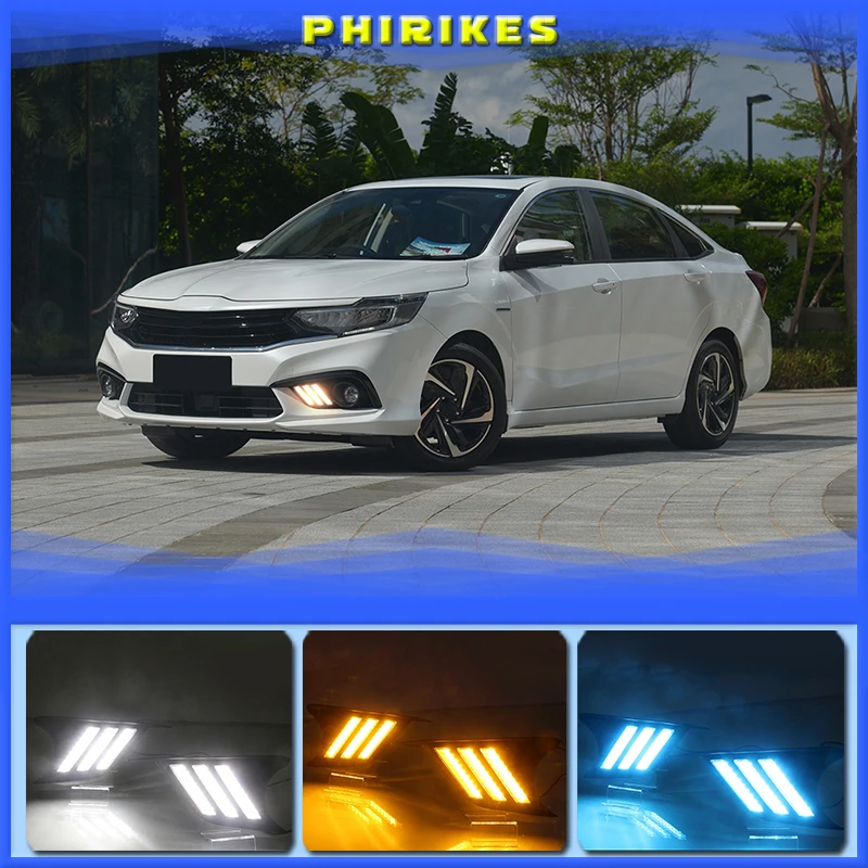 

2pcs For Honda ENVIX 2019 LED Daytime Driving Running Light DRL Car Fog Lamp 6000K White Turn Yellow Turn Blue Light