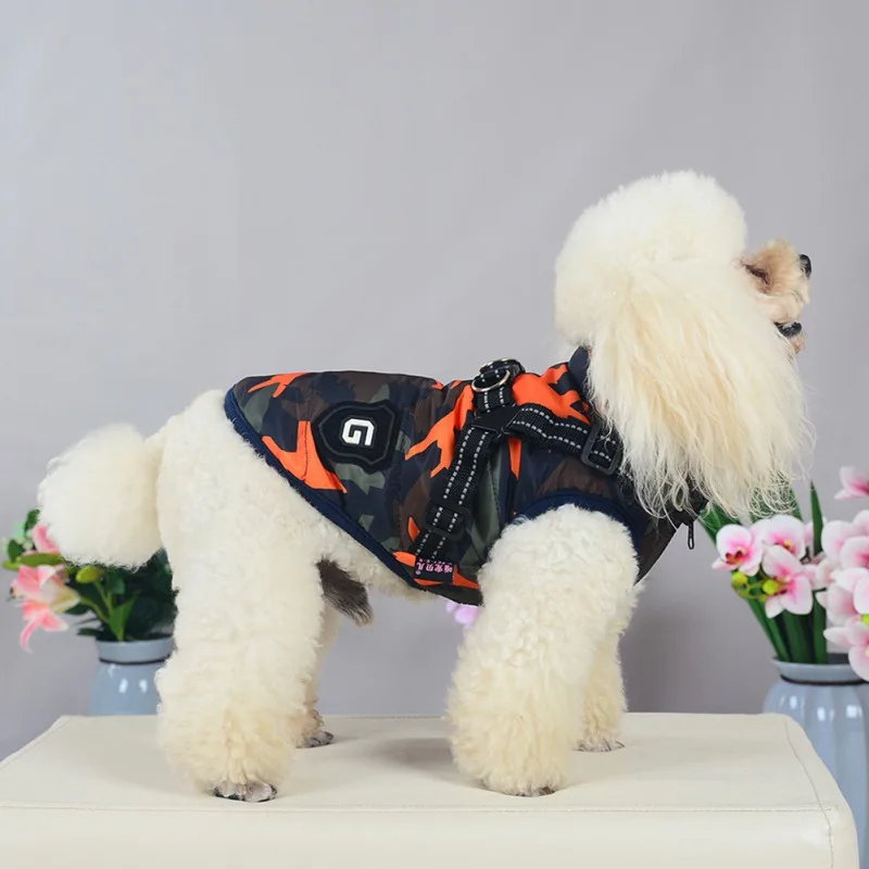 Winter Pet Dog Jacket With Harness Chihuahua Puppy Clothes Vest Clothing Warm Dog Clothes Coat For Small Medium Dogs Outfits