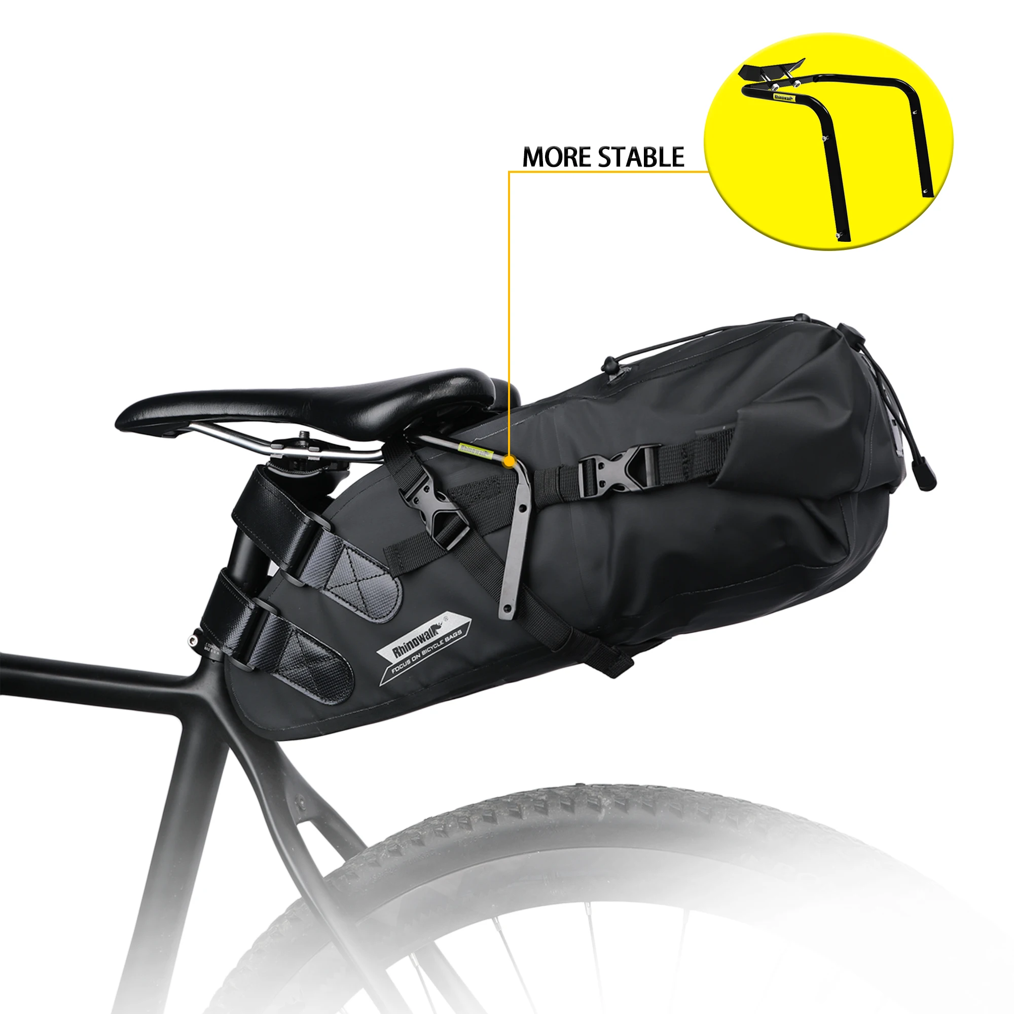 Rhinowalk Bike Bag 10L-13L Tail Seat Saddle Bag Portabel Bracket Rack Bike Tool  Bracket Luggage Rack Bike Accessories