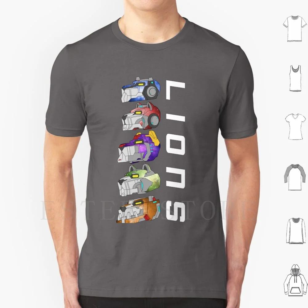 Lions T Shirt Men Cotton 6xl Voltron Voltron The Legendary Voltron Lions Robot Lions Robots