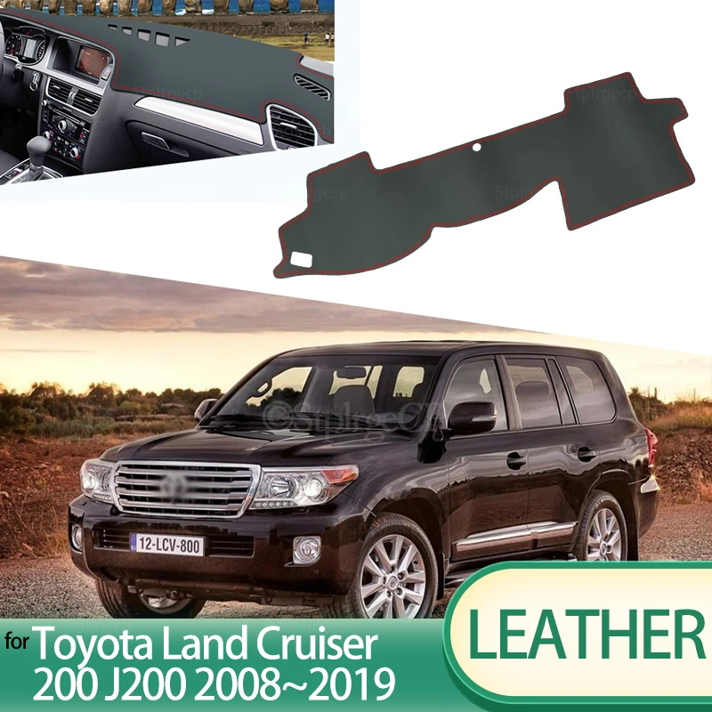 Leather Non Slip Dashboard Stitch Cover Sun Pad Mat for  Toyota Land Cruiser Prado 120 J120 2003~2009