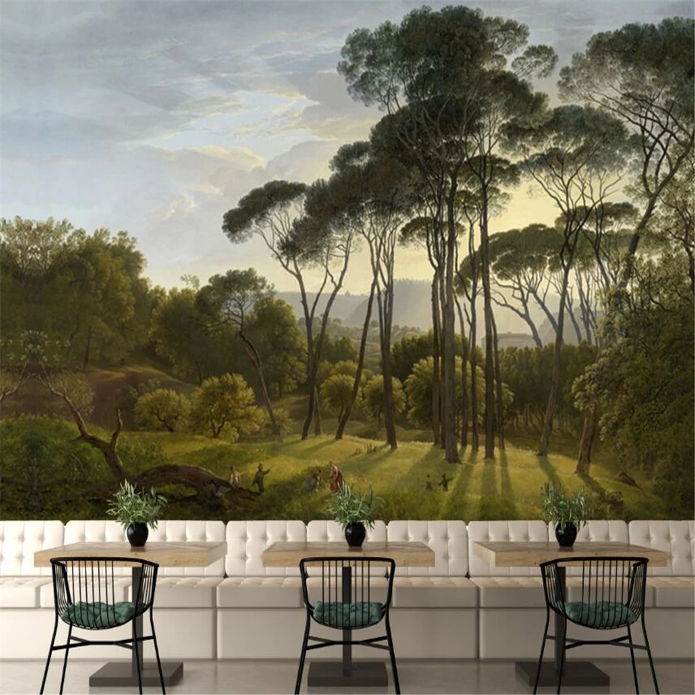 custom European Forest Mural wall paper living room Landscape wall Painting Background Decorative Wallpaper bedroom decoration