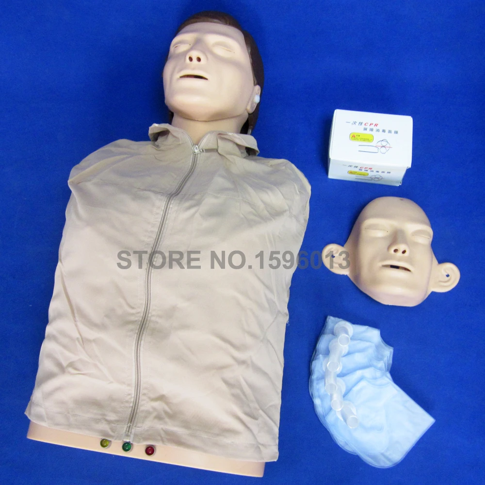 Half Body CPR Training Manikin First aid Model Rescue Dummy with Warning Lights