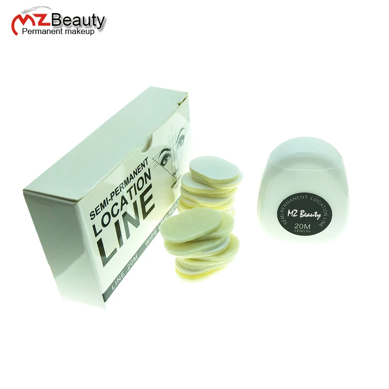 MZ Beauty Microblading Marking Pre-inked Mapping Thread Tattoo Accessories Semi-permanent Location Line With Wipe Line Head 20M