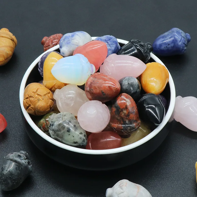 

Gemstone Lucky Acorn for decor Crystal Pine Nut Stone Carving Fruit Mini Trinkets Healing Accessories Home Decoration