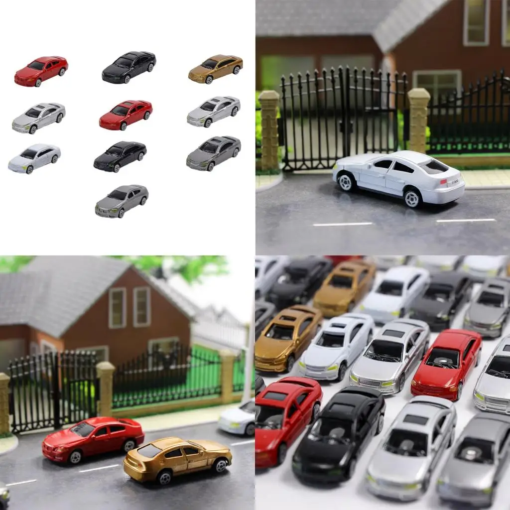 10pcs HO Scale Model Mini Vehicle Car 1:87 Architecture Model Train