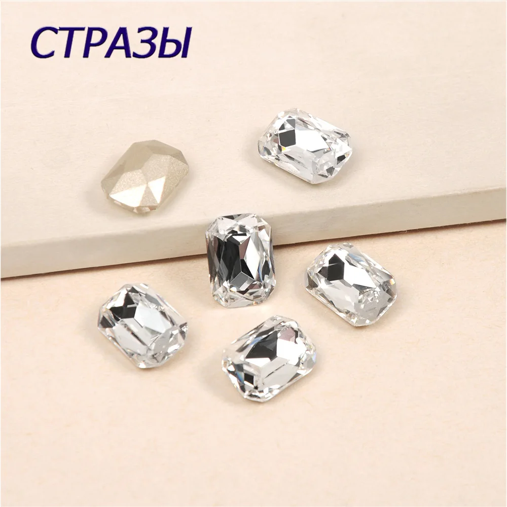 

10x14mm 13x18mm 18x25mm 18x27.5mm Rectangular octagonal pointback glass rhinestones crystal strass diy clothing Accessories