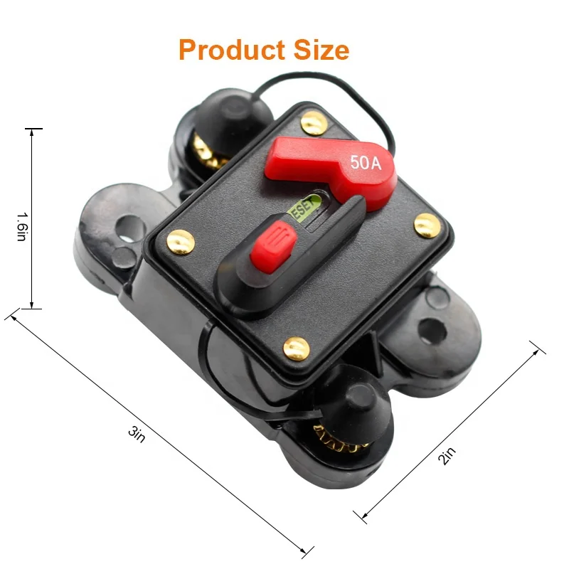 50A 60A 80A 100A 125A 150A 200A optional Car Audio Inline Circuit Breaker Fuse for 12V Protection SKCB-01-100A hot sale