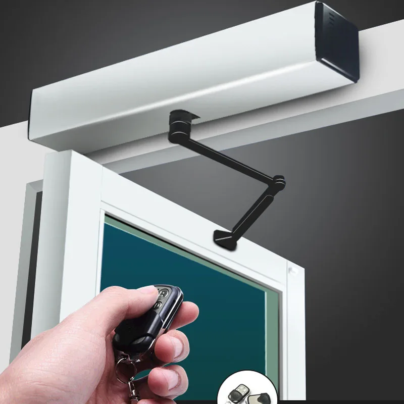 Imagem -01 - Automatic Swing Door Opener com Controle Remoto Electric Closer Garage Gate Operador de Porta Closer com Sensor 110v 220v automatic swing door opener com controle remoto electric closer garage gate operador de porta closer com sensor 110v 220v 01