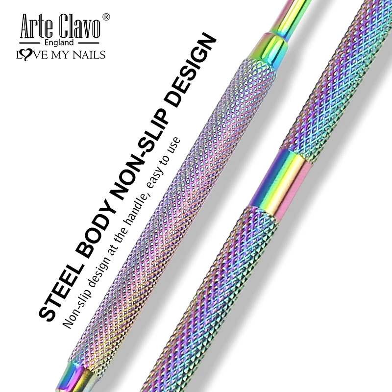 Arte Clavo สายรุ้งสแตนเลสสตีลเล็บเครื่องมือตัดเล็บเล็บ Dead Skin Remover Tweezer เล็บเท้าชุด