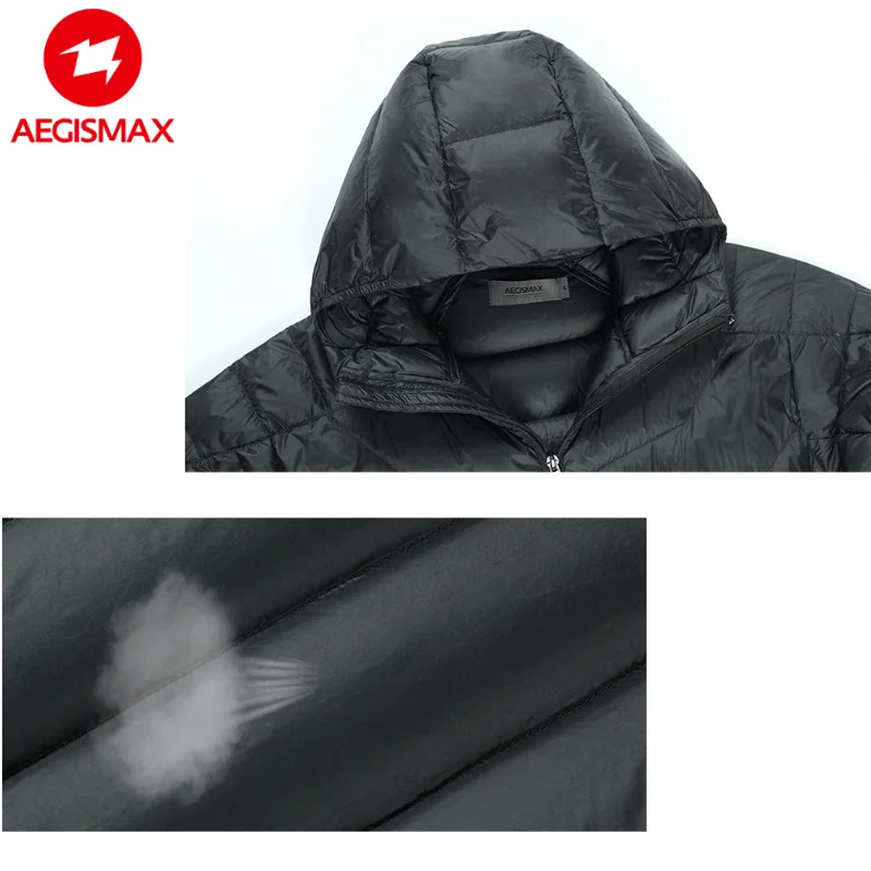 AEGISMAX Men Ultra-Light 95% White Goose Down 800FP Down Outdoor Camping Keep Warm Down Jacket