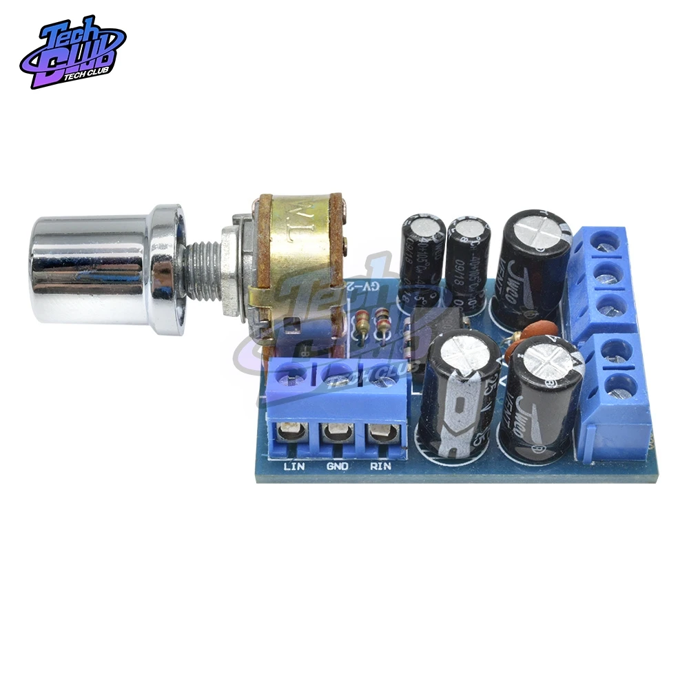 TDA2822 TDA2822M DC 5V 12V Mini 2.0 Channel 2*1W Stereo Audio Power Amplifier Board CAR Volume Control Potentiometer Module