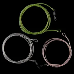 3Pcs/5pcs 40LB Carp fishing leader Line Fluorocarbon wire leader fly fishing leading line with lead clip Quick Change Swivel 1M