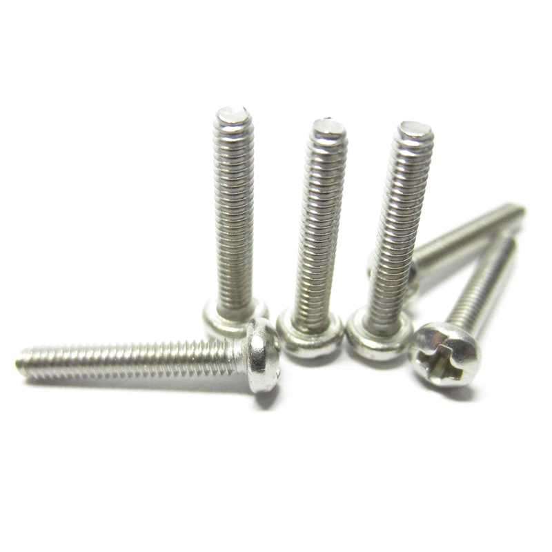 50Pcs M2 M2.5 M3 M4  ISO7045 DIN7985 GB818 304 Stainless Steel Cross Round Head Bolts Phillips Screws